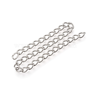 304 Stainless Steel Curb Chains, with Spool, Unwelded, Stainless Steel Color, 5x3.8x0.8mm, about 328.08 Feet(100m)/roll(CHS-Q001-22-100m)
