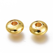 Brass Spacer Beads, Long-Lasting Plated, Disc, Golden, 5.7x3mm, Hole: 1.8mm(KK-H103-07D-G)