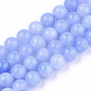 Natural Quartz Beads Strands, Imitation Blue Lace Agate, Dyed, Round, Lilac, 8.5mm, Hole: 1mm, about 47~49pcs/strand, 14.96 inch~15.67 inch(38cm~39.8cm)(G-T129-18)