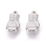 304 Stainless Steel Pendants, Gloves, Stainless Steel Color, 17x9.5x4mm, Hole: 1.6mm(STAS-F187-38P)