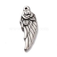 304 Stainless Steel Pendants, Wing, Stainless Steel Color, 31.5x11.5x3.5mm, Hole: 1.4mm(STAS-B024-12P)