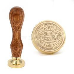 Brass Retro Initials Wax Sealing Stamp, 26 Letters A-Z Wax Seal Stamp with Wooden Handle for Post Decoration DIY Card Making, Letter.E, 90x25.5mm(AJEW-F045-D05)