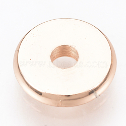 Brass Spacer Beads, Disc, Rose Gold, 6x1.2mm, Hole: 1.8mm(KK-Q738-6mm-04RG)