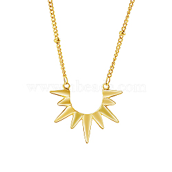 Stainless Steel Pendant Necklaces, Sun, Real 18K Gold Plated, 15.75 inch(40cm)(AS5094-1)