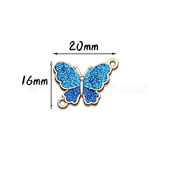 Zinc Alloy Enamel Pendants, Butterfly, Blue, 16x20mm, Hole: 1.5mm(PALLOY-TAC0022-01C)