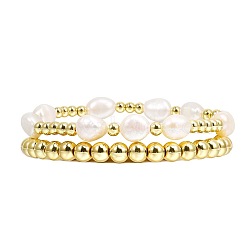 Temperament Magnet Gold Elastic Bracelet Baroque Imitation Pearl Multi layered Layered Bracelet Small and Popular Bracelet(BK8855-3)