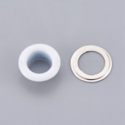 Iron Grommet Eyelet Findings, for Bag Making, Flat Round, Platinum, White, 9.5x4.5mm, Inner Diameter: 5mm(IFIN-WH0023-E14)