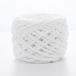 Soft Crocheting Polyester Yarn, Thick Knitting Yarn for Scarf, Bag, Cushion Making, White, 6mm(SENE-PW0020-04-26)