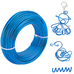 Round Aluminum Wire, Bendable Metal Craft Wire, Flexible Craft Wire, for Beading Jewelry Doll Craft Making, Royal Blue, 12 Gauge, 2.0mm, 55m/500g(180.4 Feet/500g)(AW-NB0001-05B)