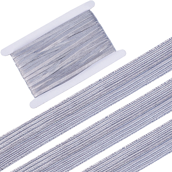 24 Yards Flat Nylon Elastic Cord/Band, with Rubber Inside, Webbing Garment Sewing Accessories, Light Grey, 12.5mm