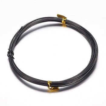Round Aluminum Craft Wire, for DIY Arts and Craft Projects, Black, 12 Gauge, 2mm, 5m/roll(16.4 Feet/roll)