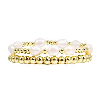Temperament Magnet Gold Elastic Bracelet Baroque Imitation Pearl Multi layered Layered Bracelet Small and Popular Bracelet