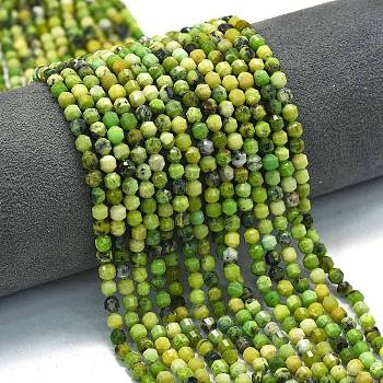 Natural Seraphinite Beads Strands, Energy Prism Cut Double Terminated Point Beads, Faceted Bicone, 4x4.5mm, Hole: 0.4mm, about 83pcs/strand, 14.96''(38cm)