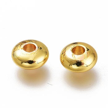 Brass Spacer Beads, Long-Lasting Plated, Disc, Golden, 5.7x3mm, Hole: 1.8mm