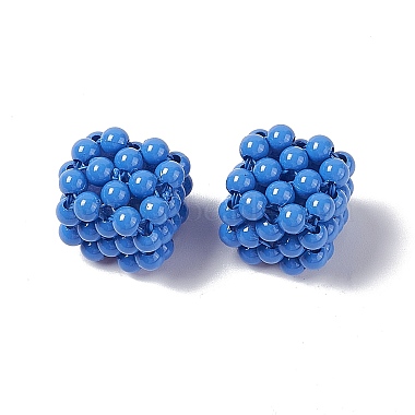 Handmade Opaque Plastic Woven Beads(KY-P015-06)-3