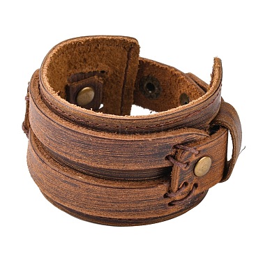 SaddleBrown Leather Bracelets