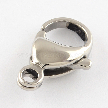Polished 316 Surgical Stainless Steel Lobster Claw Clasps(STAS-R072-09)-2