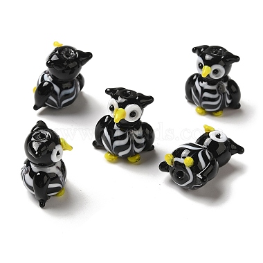 Black Owl Lampwork Beads
