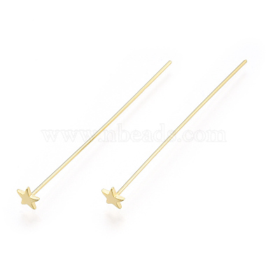 Brass Star Head Pins(KK-N259-43)-2