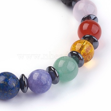 Natural Mixed Stone Stretch Bracelets(BJEW-JB03945-02)-2