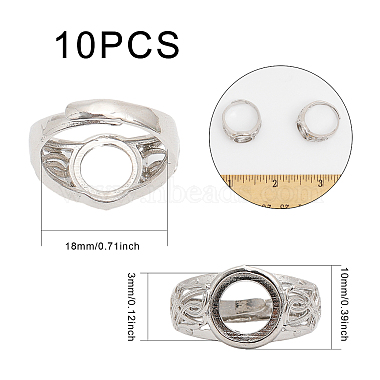 chgcraft 10pcs paramètres d'anneau de coussinet en laiton réglables(KK-CA0002-18)-3