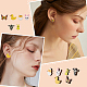 CHGCRAFT 48Pcs 6 Styles Duck & Butterfly & Cow & Rabbit & Chick Wood Stud Earrings(EJEW-CA0001-10)-5