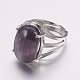 Natural Amethyst Wide Band Finger Rings(X-RJEW-K224-A20)-1