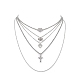 5Pcs 5 Style Heart & Bowknot & Cross Clear Cubic Zirconia Pendant Necklaces Set(NJEW-JN04145)-4