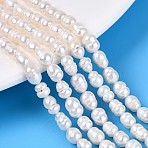 Natural Cultured Freshwater Pearl Beads Strands, Rice, Creamy White, 5~7.5x4.5~5mm, Hole: 0.4~0.5mm, about 28~29pcs/strand, 6.89~7.28''(17.5~18.5cm)(PEAR-T006-06)