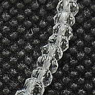 Glass Beads Strands, Faceted, Rondelle, Clear, 3x2mm, Hole: 0.5mm, about 150~160pcs/strand, 15.35 inch(39cm)(GLAA-F003-B02)