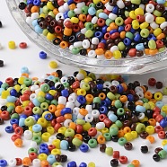 12/0 Opaque Colours Round Glass Seed Beads, Mixed Color, 2~3x1.5~2mm, Hole: 0.8~1mm, about 37500pcs/pound(SEED-K003-2mm-M04)