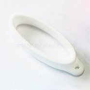 Silicone Pendant, for Electronic Stylus & Lighter Making, Oval, White, 46x8mm(SIL-WH0008-16E)