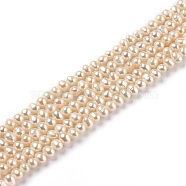 Natural Cultured Freshwater Pearl Beads Strands, Potato, Bisque, 4.5~5.5x4.5~5mm, Hole: 0.6mm, about 85pcs/strand, 14.17 inch(36cm)(PEAR-J005-04)