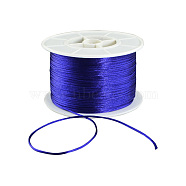Round Nylon Thread, Rattail Satin Cord, for Chinese Knot Making, Dark Blue, 1mm, 100yards/roll(NWIR-R005-024)