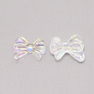 Resin 3D Bowknot Nail Art Cabochons Decorations, DIY Nail Art Manicure Accessories, Clear AB, 8.5x11x2mm(MRMJ-WH0073-74)