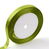 Single Face Satin Ribbon, Polyester Ribbon, Olive Drab, 1/4 inch(6mm), about 25yards/roll(22.86m/roll), 10rolls/group, 250yards/group(228.6m/group)(RC6mmY-095)