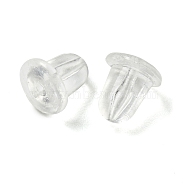 Plastic Ear Nuts, Drum, Clear, 5x5mm, Hole: 0.8mm(FIND-G082-04)