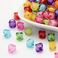 Transparent Acrylic Beads, Bead in Bead, Rhombus, Mixed Color, 8x10x10mm, Hole: 2mm, about 1790pcs/500g(TACR-S111-8mm-M)