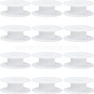 Plastic Thread Bobbins, for Embroidery and Sewing Machines, White, 55x20mm, Hole: 3mm(ODIS-WH0008-16A)