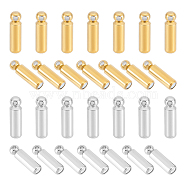 40Pcs 2 Color 202 Stainless Steel Brooch Pin Backs, Locking Pin Keeper Clasp, Column Shape, for Brooch Findings, Golden & Stainless Steel Color, 14x4mm, Hole: 1.2mm and 0.8mm, 20Pcs/color(STAS-UN0049-48)