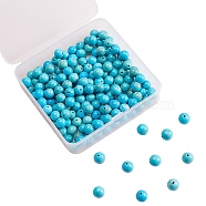 200Pcs Natural Howlite Beads, Dyed & Heated, Round, 8mm, Hole: 1mm(G-CJ0001-67)