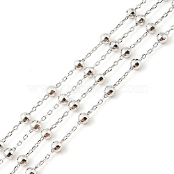 Anti-Tarnish Rhodium Plated 925 Sterling Silver Satellite Chains, Unwelded, Platinum, Link: 1.5x1x0.5mm, 3mm(STER-F052-11P)