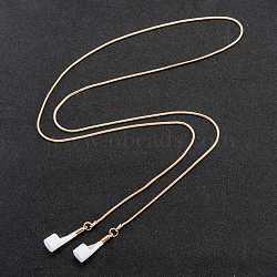 Wireless Headset Holder, Anti-Lost Strap Brass Round Snake Chain Necklaces for Outdoor Sport, Golden, 29.72 inch(75.5cm)(AJEW-B010-01G)