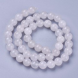 Natural White Jade Round Beads Strands, 8mm, Hole: 1mm, about 50pcs/strand, 15.7 inch(G-N0120-03-8mm)