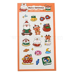 Christmas Theme PET Plastic Stickers, Self-Adhesive Gift Tag Stickers, for Party, Decorative Presents, Orange, 200x110x0.1mm, pattern: 13~52x13~35mm(AJEW-Q151-01D)