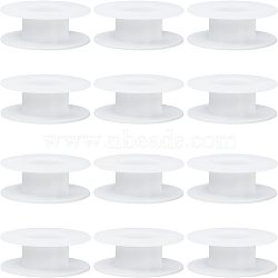 Plastic Thread Bobbins, for Embroidery and Sewing Machines, White, 55x20mm, Hole: 3mm(ODIS-WH0008-16A)