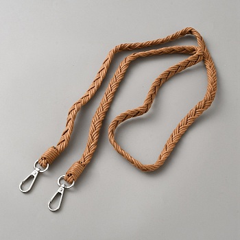 Imitation Leather Twist Knitting Cord Mobile Straps, with Alloy Swivel Clasps, Platinum, Sienna, 1170~1178mm
