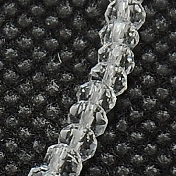 Glass Beads Strands, Faceted, Rondelle, Clear, 3x2mm, Hole: 0.5mm, about 150~160pcs/strand, 15.35 inch(39cm)