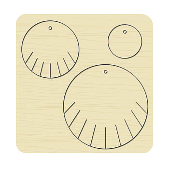 Wood Cutting Dies, with Steel, for DIY Scrapbooking/Photo Album, Decorative Embossing DIY Paper Card, Round, Geometric Pattern, 10x10x2.4cm