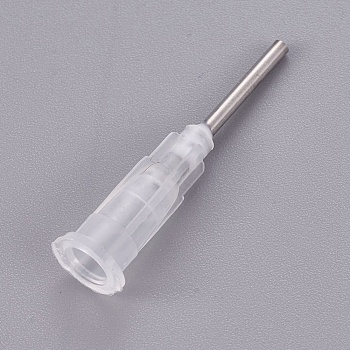Plastic Fluid Precision Blunt Needle Dispense Tips, Clear, 7.5x6.5x30.5mm, Inner Diameter: 4mm, Pin: 1.6mm